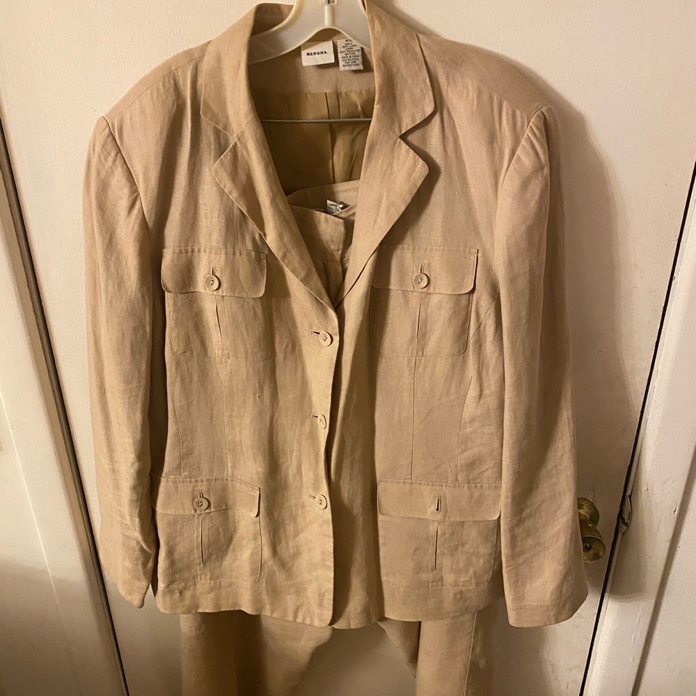 Tan Merona Linen Suit